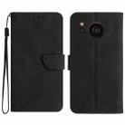 For Sharp Aquos Sense 7 Stitching Embossed Leather Phone Case(Black) - 1