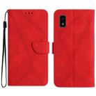 For Sharp Aquos Wish SHG06 Stitching Embossed Leather Phone Case(Red) - 1