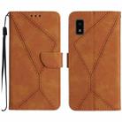 For Sharp Aquos Wish SHG06 Stitching Embossed Leather Phone Case(Brown) - 1