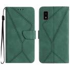 For Sharp Aquos Wish SHG06 Stitching Embossed Leather Phone Case(Green) - 1