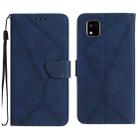 For Kyocera Kantan Sumaho3 Stitching Embossed Leather Phone Case(Blue) - 1