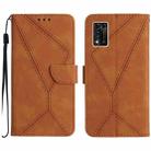 For ZTE Libero 5G II Stitching Embossed Leather Phone Case(Brown) - 1