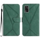 For ZTE Libero 5G II Stitching Embossed Leather Phone Case(Green) - 1