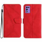 For ZTE Libero 5G III Stitching Embossed Leather Phone Case(Red) - 1