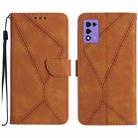 For ZTE Libero 5G III Stitching Embossed Leather Phone Case(Brown) - 1