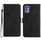 For ZTE Libero 5G III Stitching Embossed Leather Phone Case(Black) - 1