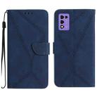 For ZTE Libero 5G III Stitching Embossed Leather Phone Case(Blue) - 1