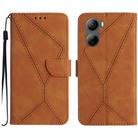 For ZTE Libero 5G IV Stitching Embossed Leather Phone Case(Brown) - 1