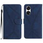For ZTE Anshin Family A303ZT Stitching Embossed Leather Phone Case(Blue) - 1