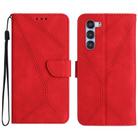 For ZTE nubia S 5G A403ZT Stitching Embossed Leather Phone Case(Red) - 1