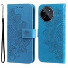 For Realme 11 4G Global Seven-petal Flowers Embossing Leather Phone Case(Blue) - 1