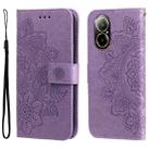 For Realme C67 4G Global Seven-petal Flowers Embossing Leather Phone Case(Light Purple) - 1