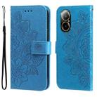 For Realme C67 4G Global 7-petal Flowers Embossing Leather Phone Case(Blue) - 1