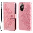 For Realme C67 4G Global 7-petal Flowers Embossing Leather Phone Case(Rose Gold) - 1