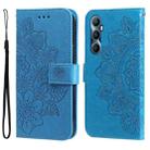 For Realme C65 4G Seven-petal Flowers Embossing Leather Phone Case(Blue) - 1