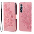 For Realme C65 4G 7-petal Flowers Embossing Leather Phone Case(Rose Gold) - 1