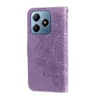 For Realme C63 / C61  / Note 60 Seven-petal Flowers Embossing Leather Phone Case(Light Purple) - 3