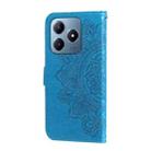 For Realme C63 / C61  / Note 60 Seven-petal Flowers Embossing Leather Phone Case(Blue) - 3