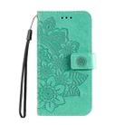 For Realme C63 / C61  / Note 60 Seven-petal Flowers Embossing Leather Phone Case(Green) - 2