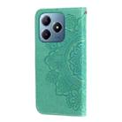 For Realme C63 / C61  / Note 60 Seven-petal Flowers Embossing Leather Phone Case(Green) - 3