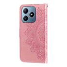 For Realme C63 / C61  / Note 60 Seven-petal Flowers Embossing Leather Phone Case(Rose Gold) - 3