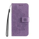 For Realme GT 6 / GT Neo6 SE Seven-petal Flowers Embossing Leather Phone Case(Light Purple) - 2