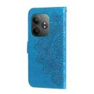 For Realme GT 6 / GT Neo6 SE Seven-petal Flowers Embossing Leather Phone Case(Blue) - 3