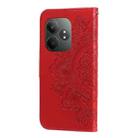 For Realme GT 6 / GT Neo6 SE Seven-petal Flowers Embossing Leather Phone Case(Red) - 3