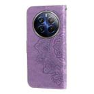 For Realme 13 Pro / 13 Pro+ / P1 Pro Global Seven-petal Flowers Embossing Leather Phone Case(Light Purple) - 3