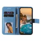 For Realme 13+ Seven-petal Flowers Embossing Leather Phone Case(Blue) - 3