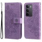 For Realme C75 / Realme 14x Seven-petal Flowers Embossing Leather Phone Case(Light Purple) - 1