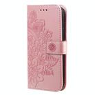 For Realme 14 Pro+ Global Seven-petal Flowers Embossing Leather Phone Case(Rose Gold) - 2