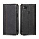 For Kyocera Digno SX3-KYG02 Grid Texture Magnetic Flip Leather Phone Case(Black) - 1