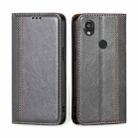 For Kyocera Digno SX3-KYG02 Grid Texture Magnetic Flip Leather Phone Case(Grey) - 1