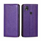For Kyocera Digno SX3-KYG02 Grid Texture Magnetic Flip Leather Phone Case(Purple) - 1