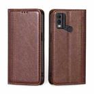 For Nokia C22 Grid Texture Magnetic Flip Leather Phone Case(Brown) - 1