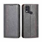 For Nokia C22 Grid Texture Magnetic Flip Leather Phone Case(Grey) - 1