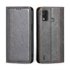For Nokia G11 Plus Grid Texture Magnetic Flip Leather Phone Case(Grey) - 1