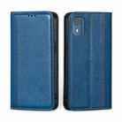 For Nokia C02 TA-1522 Grid Texture Magnetic Flip Leather Phone Case(Blue) - 1