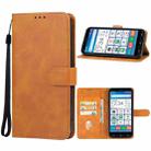 For Kyocera Kantan Sumaho 3 A205KC Leather Phone Case(Brown) - 1