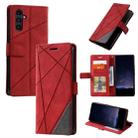 For Samsung Galaxy S24 5G Skin Feel Splicing Leather Phone Case(Red) - 1