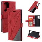 For Samsung Galaxy S24 Ultra 5G Skin Feel Splicing Leather Phone Case(Red) - 1