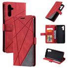 For Samsung Galaxy A25 5G Skin Feel Splicing Leather Phone Case(Red) - 1