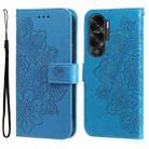 For Honor X50i 5G 7-petal Flowers Embossing Leather Phone Case(Blue) - 1