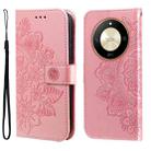 For Honor X50 Seven-petal Flowers Embossing Leather Phone Case(Rose Gold) - 1