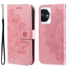 For Honor 100 7-petal Flowers Embossing Leather Phone Case(Rose Gold) - 1