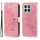 For Honor X8b Seven-petal Flowers Embossing Leather Phone Case(Rose Gold) - 1