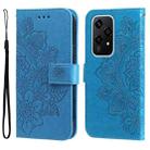 For Honor 200 Lite Global Seven-petal Flowers Embossing Leather Phone Case(Blue) - 1