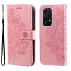 For Honor 200 Lite Global Seven-petal Flowers Embossing Leather Phone Case(Rose Gold) - 1