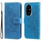 For Honor 200 Pro Seven-petal Flowers Embossing Leather Phone Case(Blue) - 1